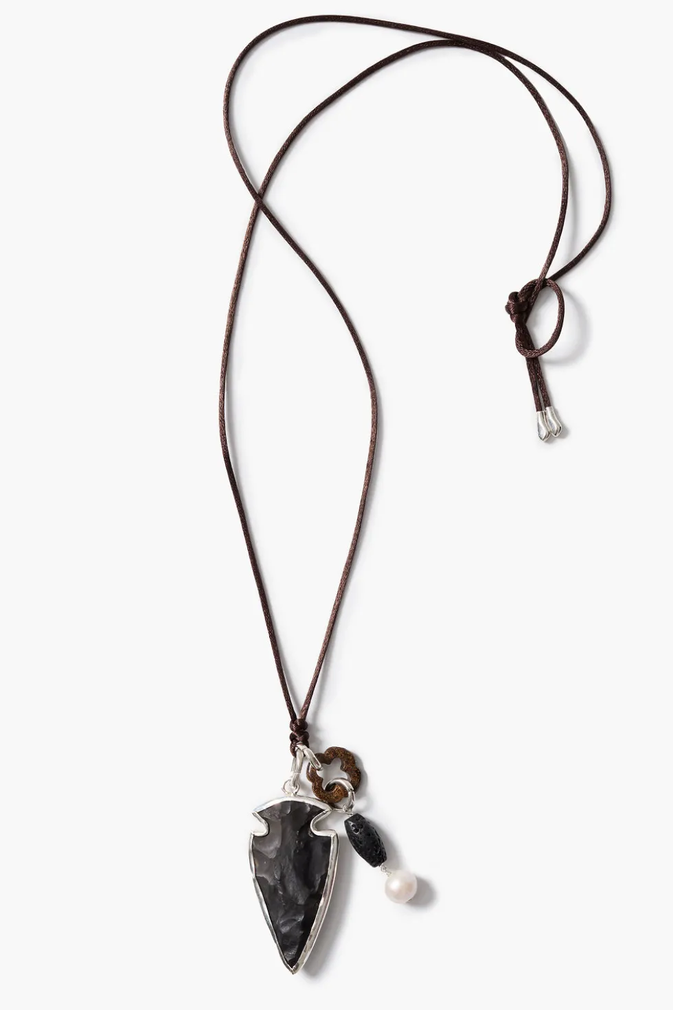 Arrowhead Charm Necklace Black