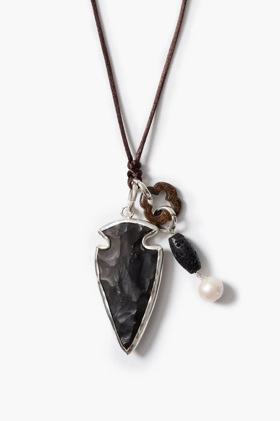 Arrowhead Charm Necklace Black