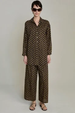 Astrid Block Print Set Brown