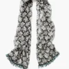 Beaded Silk Scarf Black