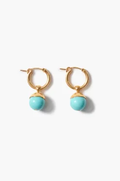 Bell Hoop Earrings Turquoise