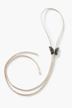 Butterfly Bolo Tie Necklace Labradorite