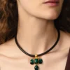 Caroline Collar Necklace Emerald Crystal