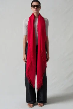 Cashmere and Silk Scarf Barbados Cherry