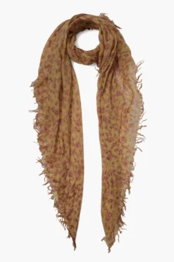 Cashmere and Silk Scarf Chai Tea Paisley