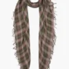 Cashmere and Silk Scarf Forest Plaid
