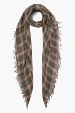Cashmere and Silk Scarf Forest Plaid