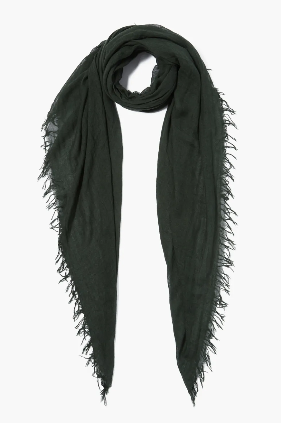 Cashmere and Silk Scarf Kombu Green