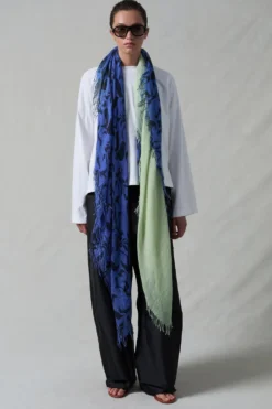 Cashmere and Silk Scarf Lapis Mix