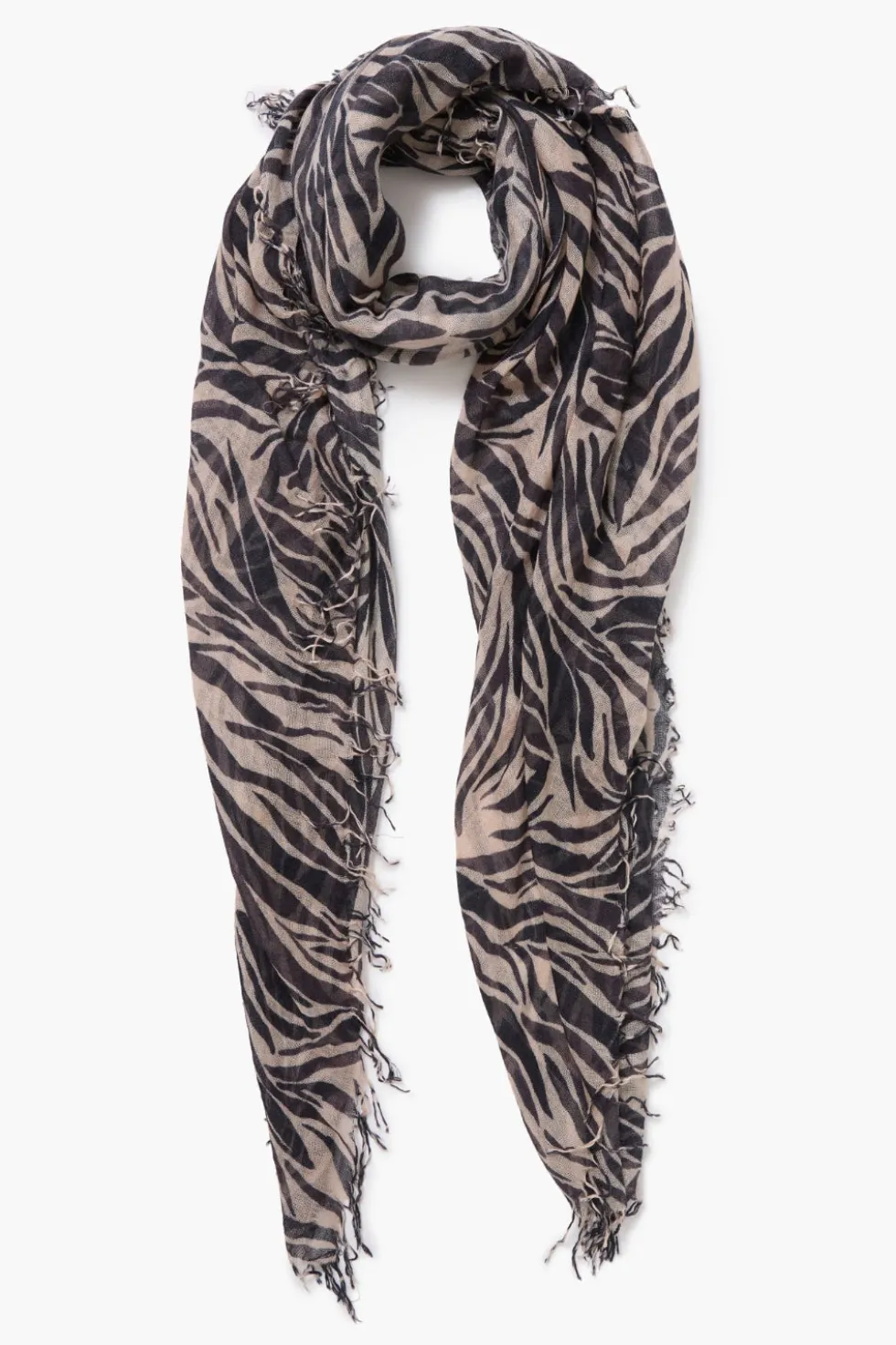 Cashmere and Silk Scarf Mahogany Zebra