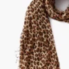 Cashmere and Silk Scarf Roasted Pecan Leopard