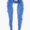 Cashmere and Silk Scarf Wedgewood Dotted Paisley