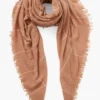 100% Cashmere Scarf Egret Windowpane