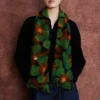 100% Cashmere Scarf Primrose Green Floral