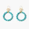 Coral Crown Hoop Earrings Turquoise
