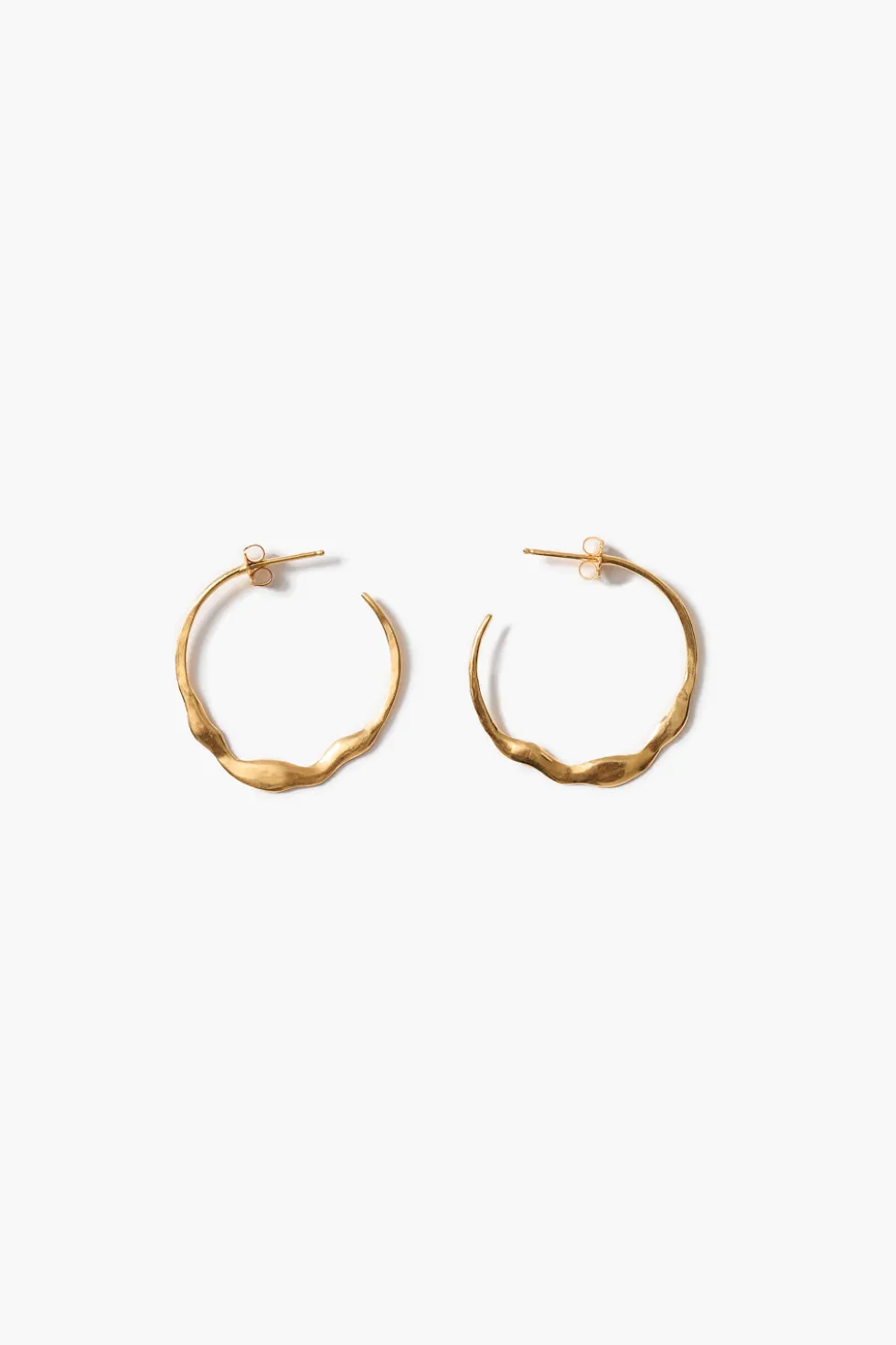 Crescent Hoop Earrings Gold