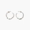 Crescent Hoop Earrings Silver