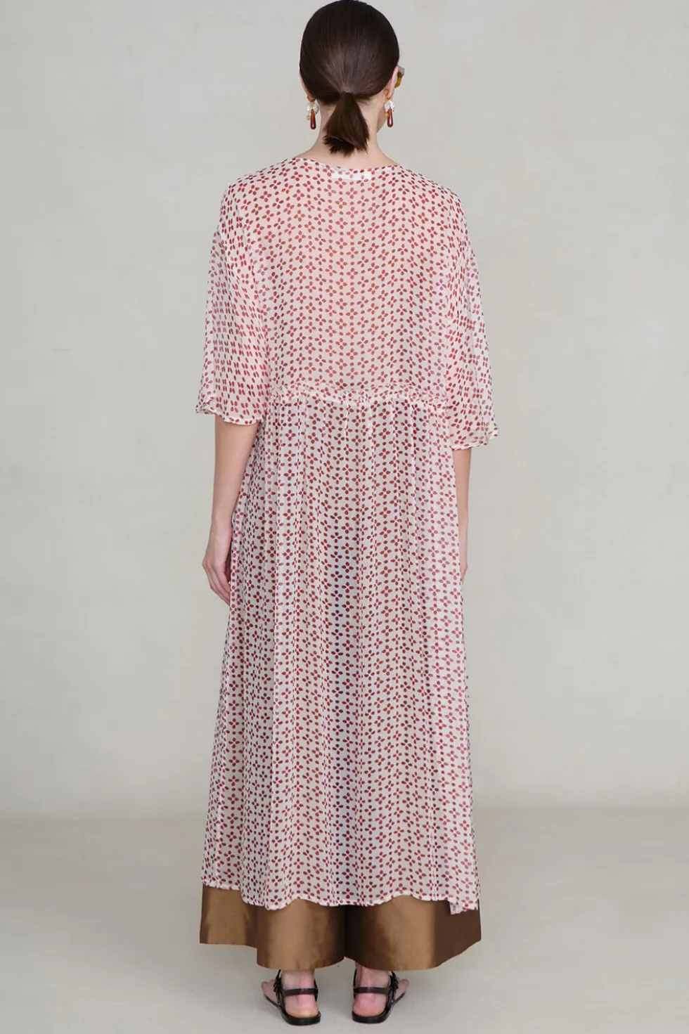 Cutout Sequin Chiffon Tunic Pink Sand