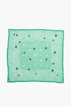 Daisy Embroidered Bandana Jade Green