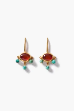 Della Drop Earrings Carnelian