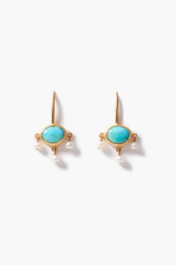 Della Drop Earrings Turquoise