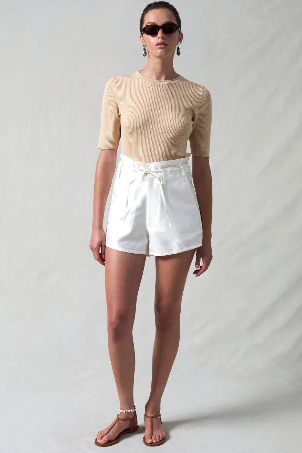 Dupioni Shorts White