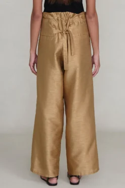 Dupioni Straight Leg Pant Camel