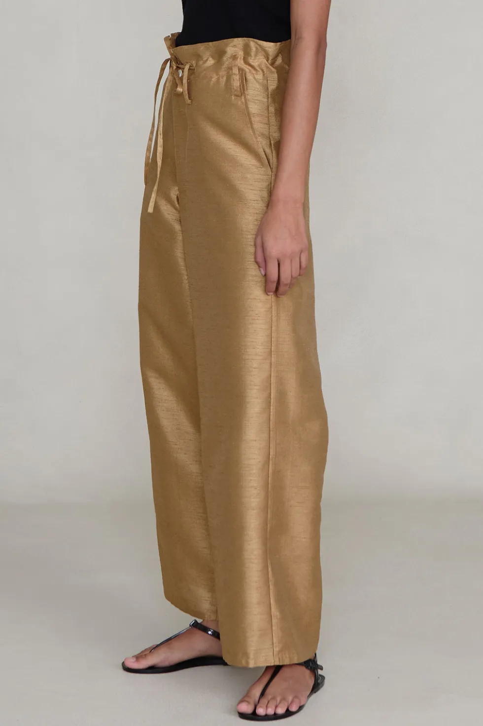 Dupioni Straight Leg Pant Camel