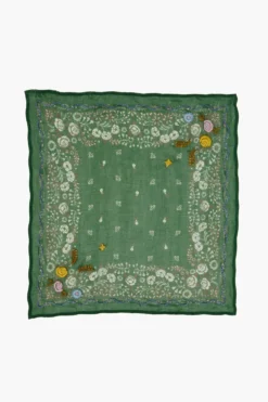 Embroidered Floral Bandana English Ivy