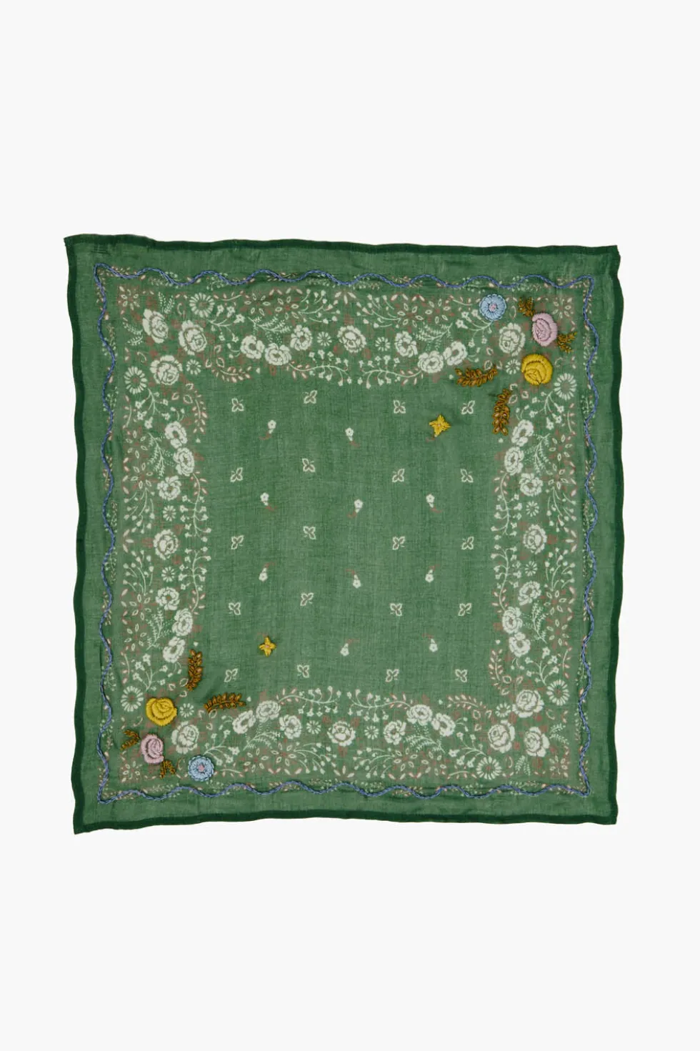 Embroidered Floral Bandana English Ivy