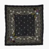 Embroidered Floral Bandana Jet Black