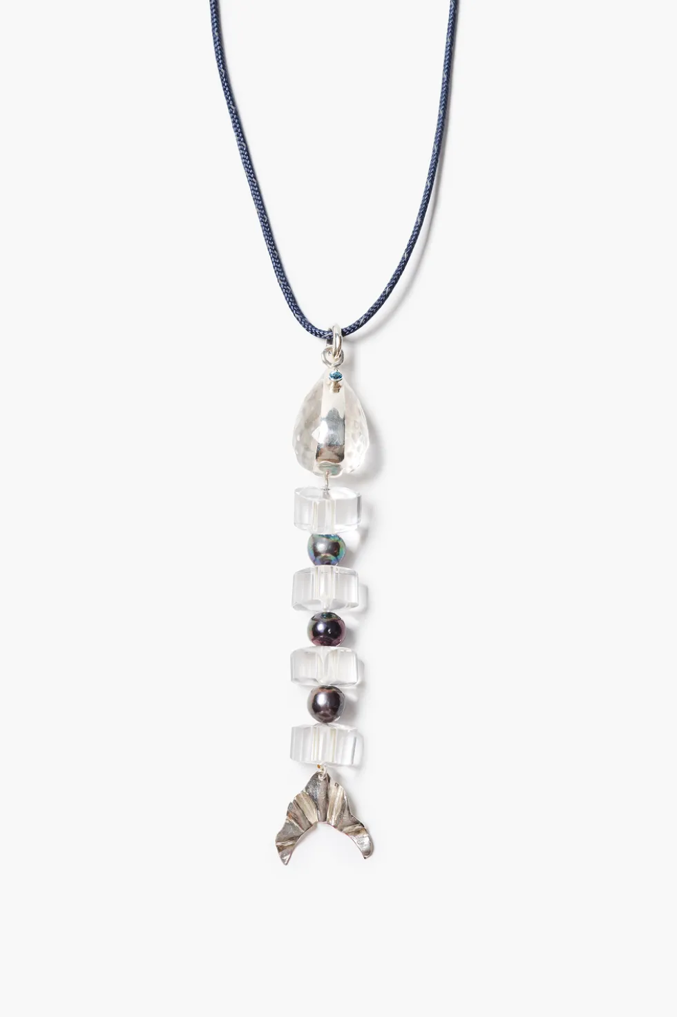 Fishbone Paracord Necklace Clear Quartz
