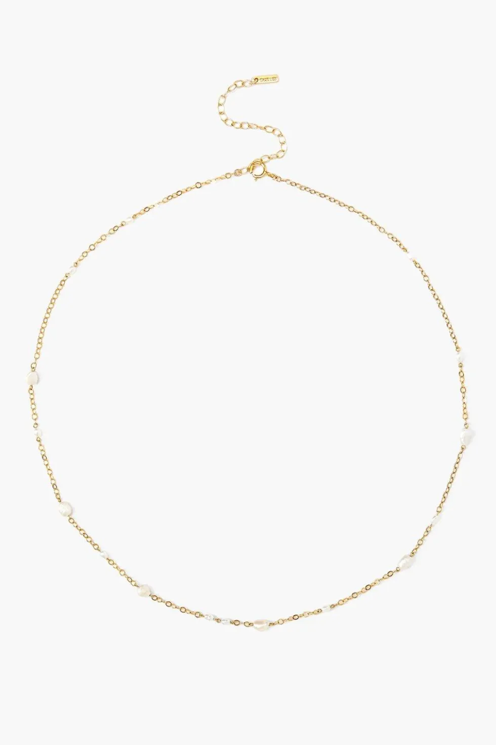 Free-Form Pearl Necklace White