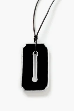 Hall Pass Padlock Necklace Black