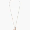 14k Chandelier Pearl Cross Necklace Natural Pink