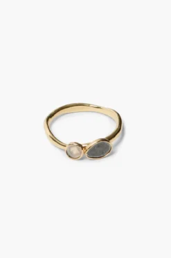 14k Duo Sliced Diamond Ring Gold