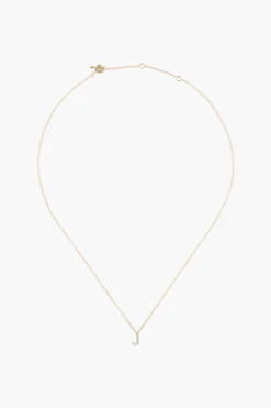 14k Gold and White Diamond Initial Necklace