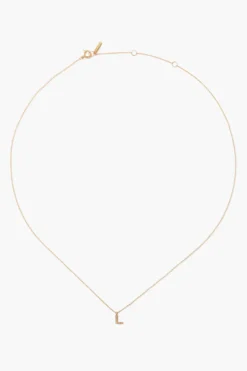 14k Gold and White Diamond Initial Necklace