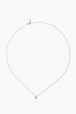 14k Gold and White Diamond Initial Necklace