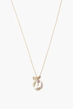 14k Keshi Pearl and Sliced Champagne Diamond Necklace