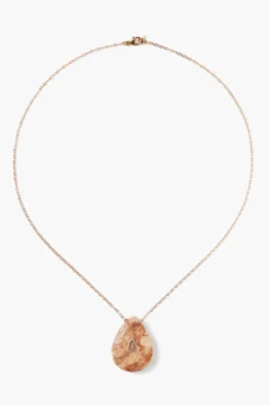 14k Temple Necklace Agate