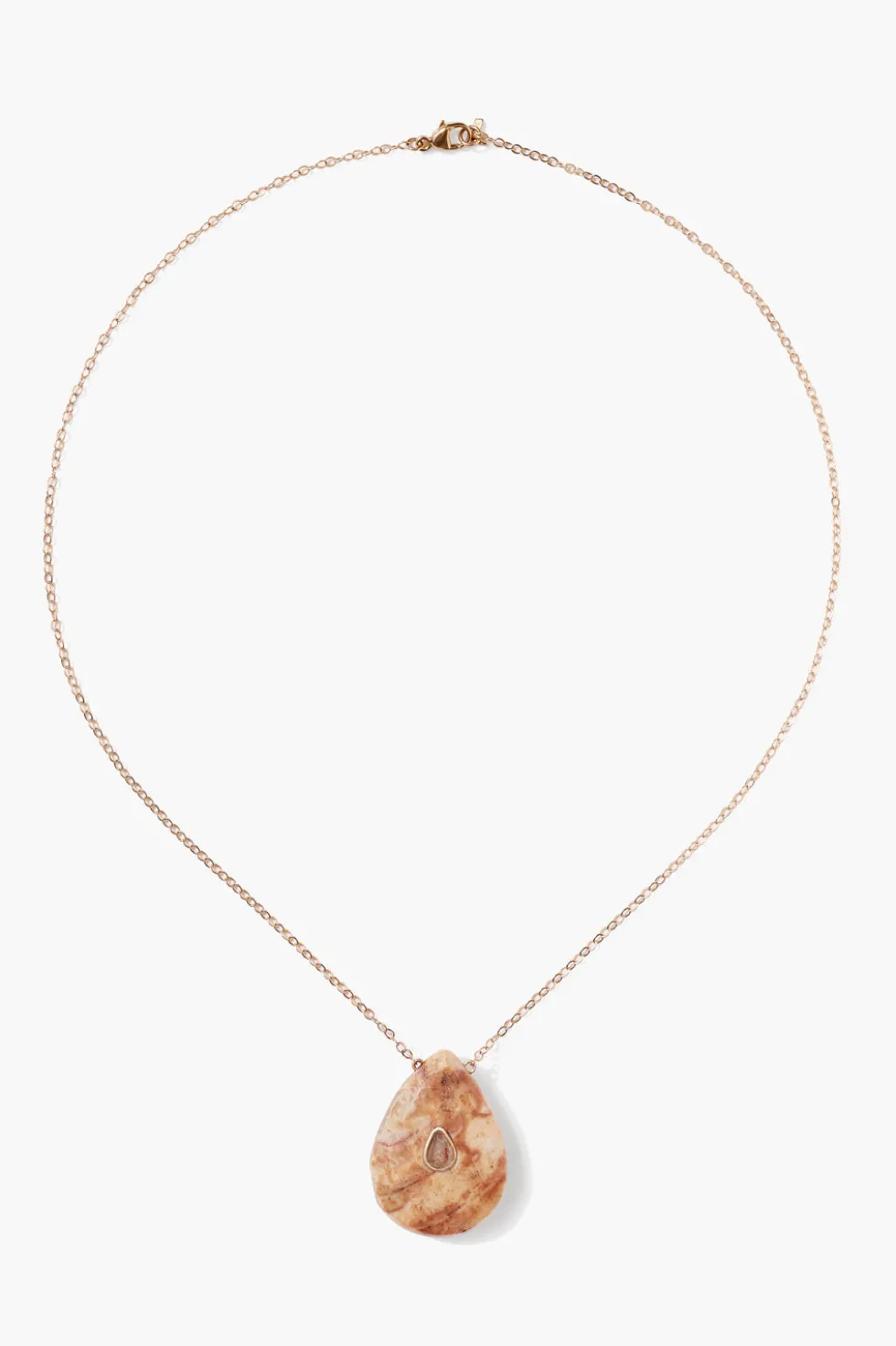 14k Temple Necklace Agate