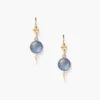 Kyanite and Pearl Drop Earrings
