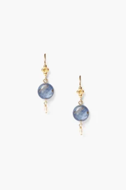 Kyanite and Pearl Drop Earrings