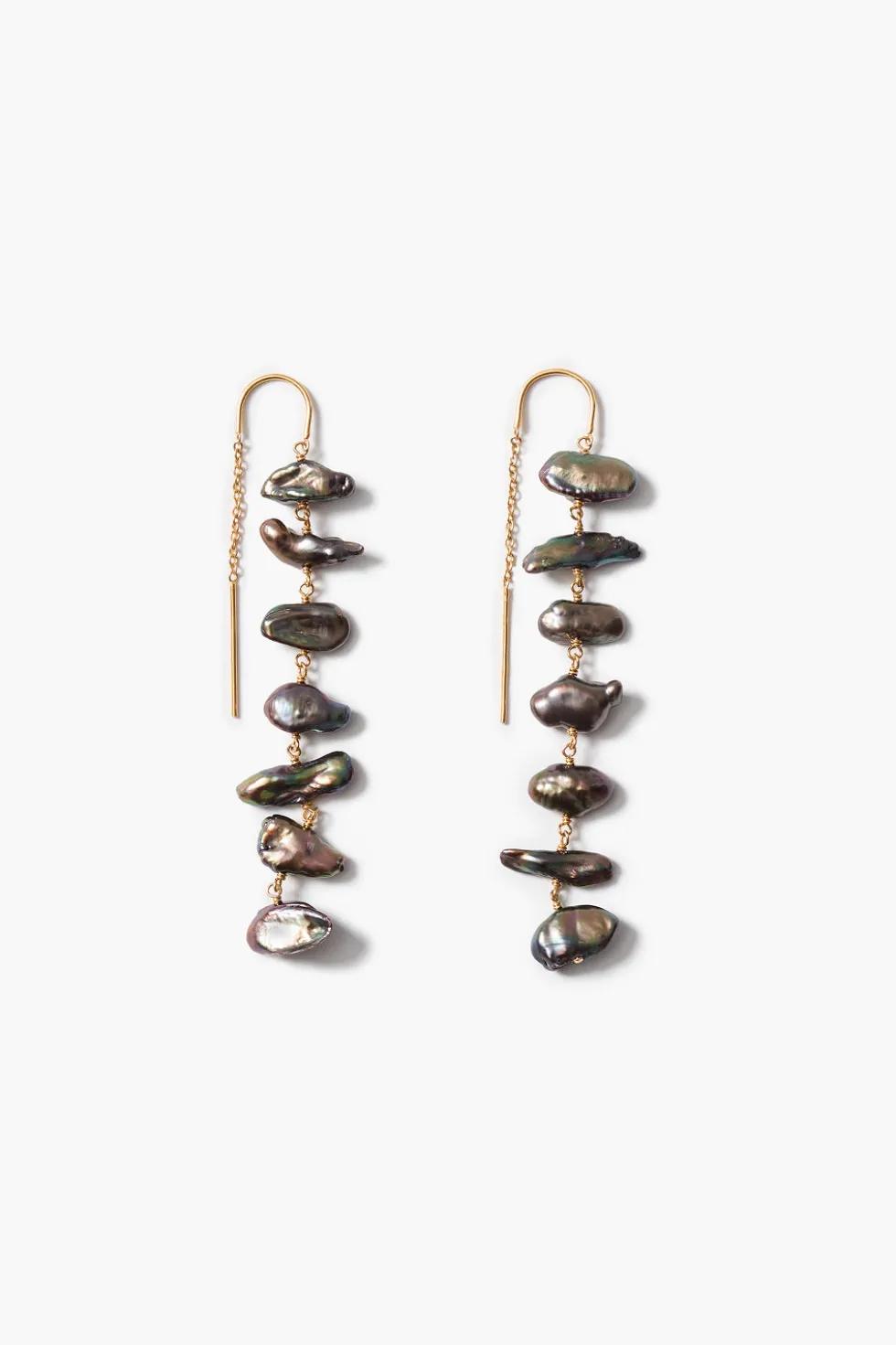 Ladder Earrings Peacock Pearl