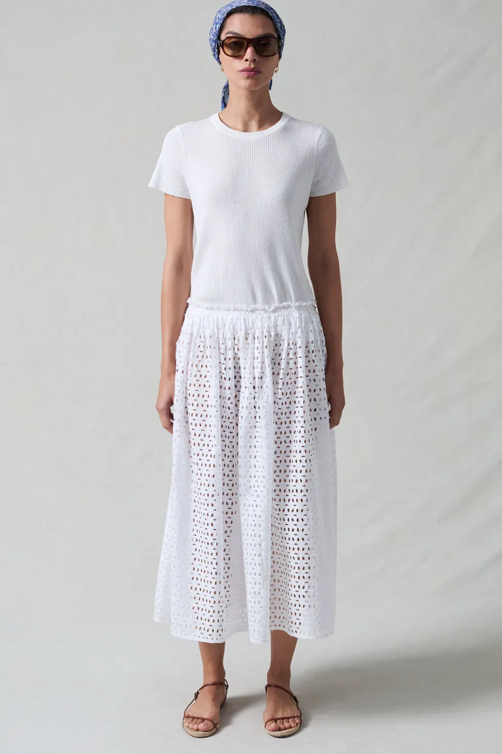 Laser Cut Ballet Skirt White