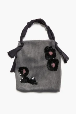 Mesh Net Sequin Tote Steel