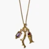 Mini Koi Charm Necklace Gold Mix