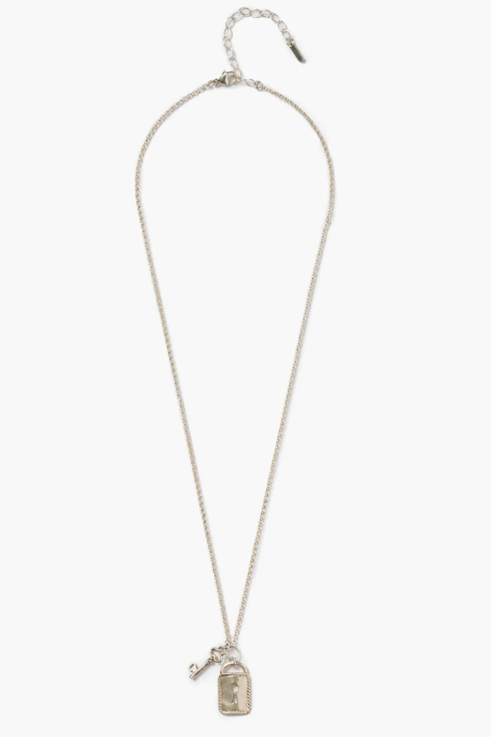 Mini Padlock Necklace Silver