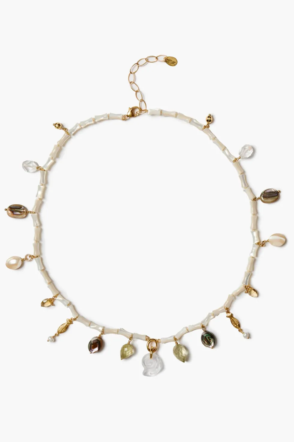 Nautilus Charm Necklace White Mix